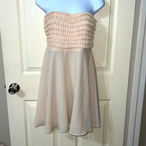 Strapless cream colored dress